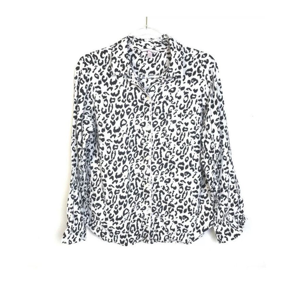 Victoria’s Secret Pajama Top Women’s Medium Animal Print Pink Sleepwear Sexy